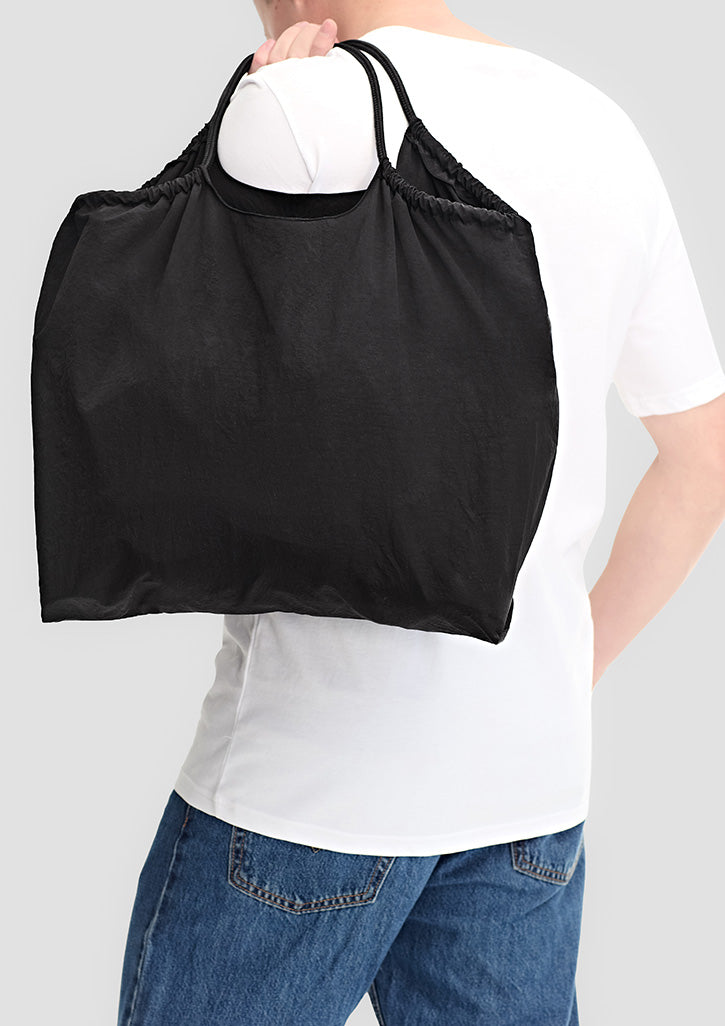 Goodmates X9003U black nylon shopper bag with drawcord handles