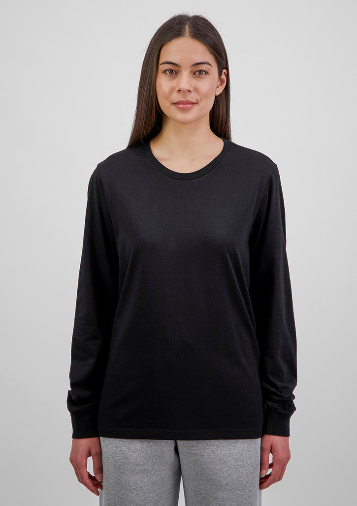 Goodmates Basis Womens Long Sleeve Tee in red, 100% cotton