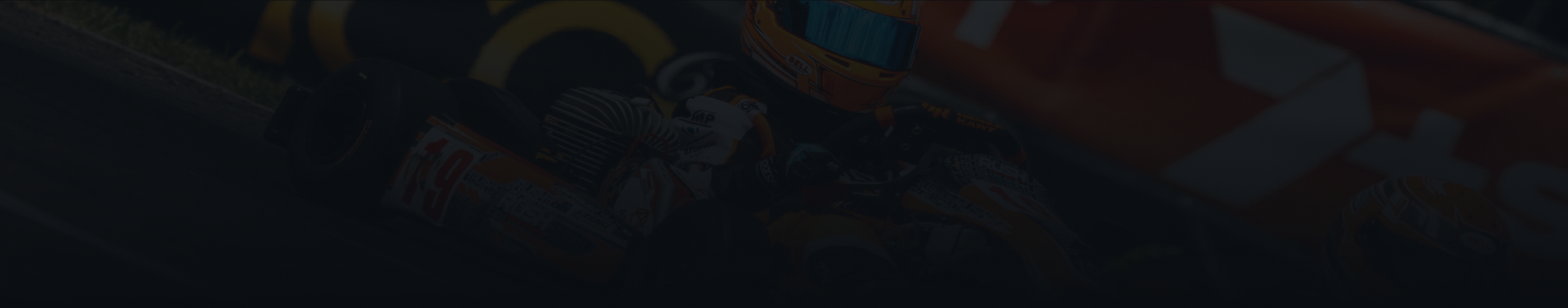 Karting athlete image behind review page heading