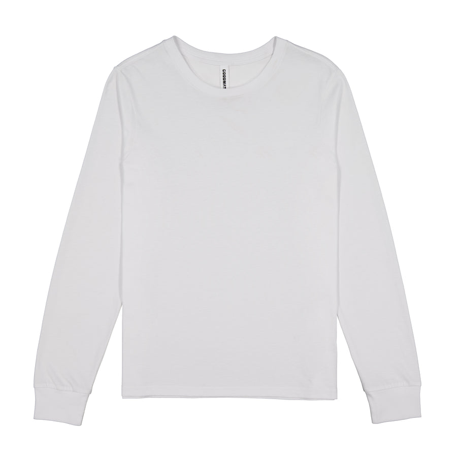 Goodmates Basis Womens Long Sleeve Tee in red, 100% cotton